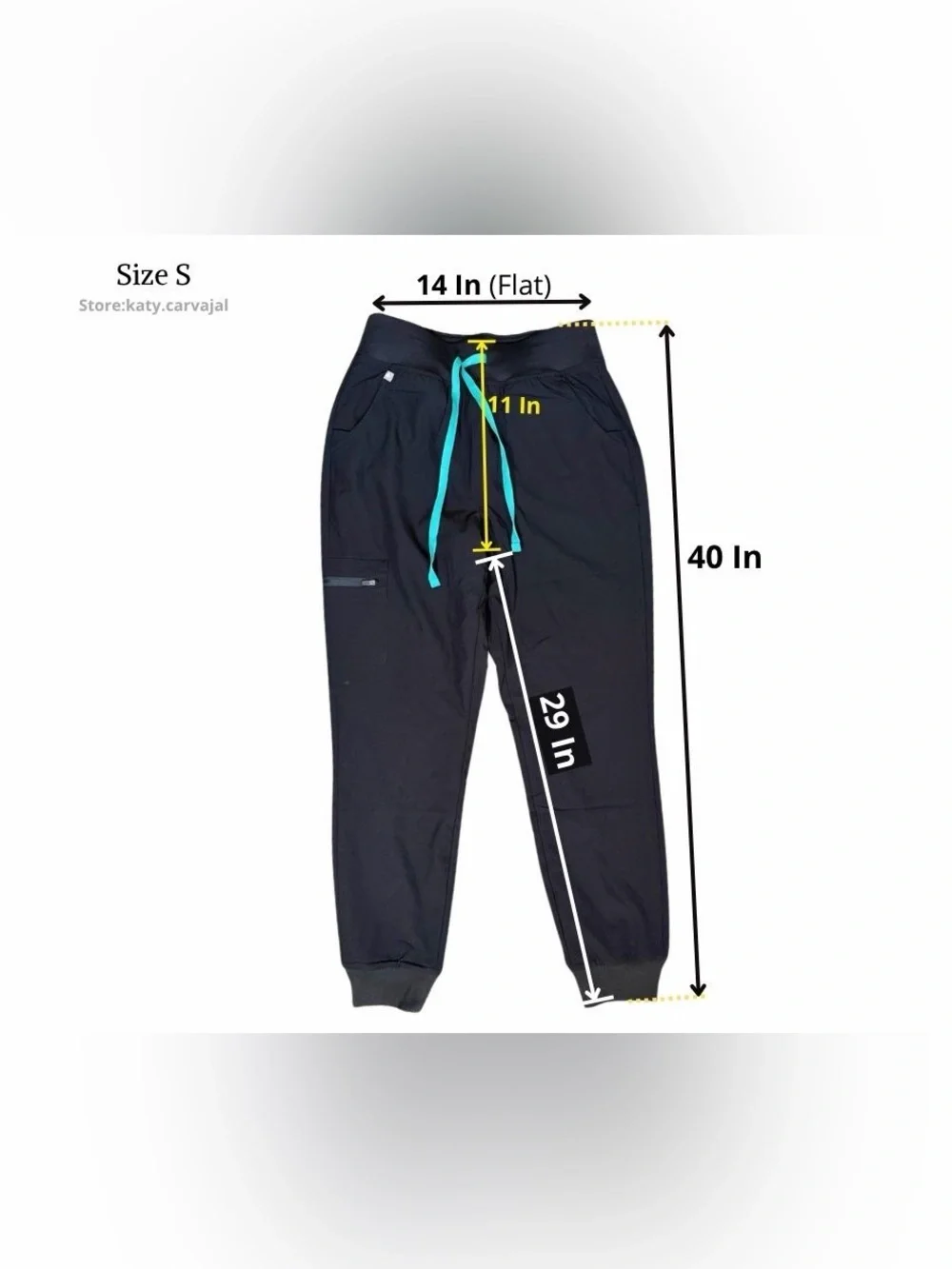 NWT FIGS Technical Collection Jogger Scrub Pants Black Size S Drawstring Stretch